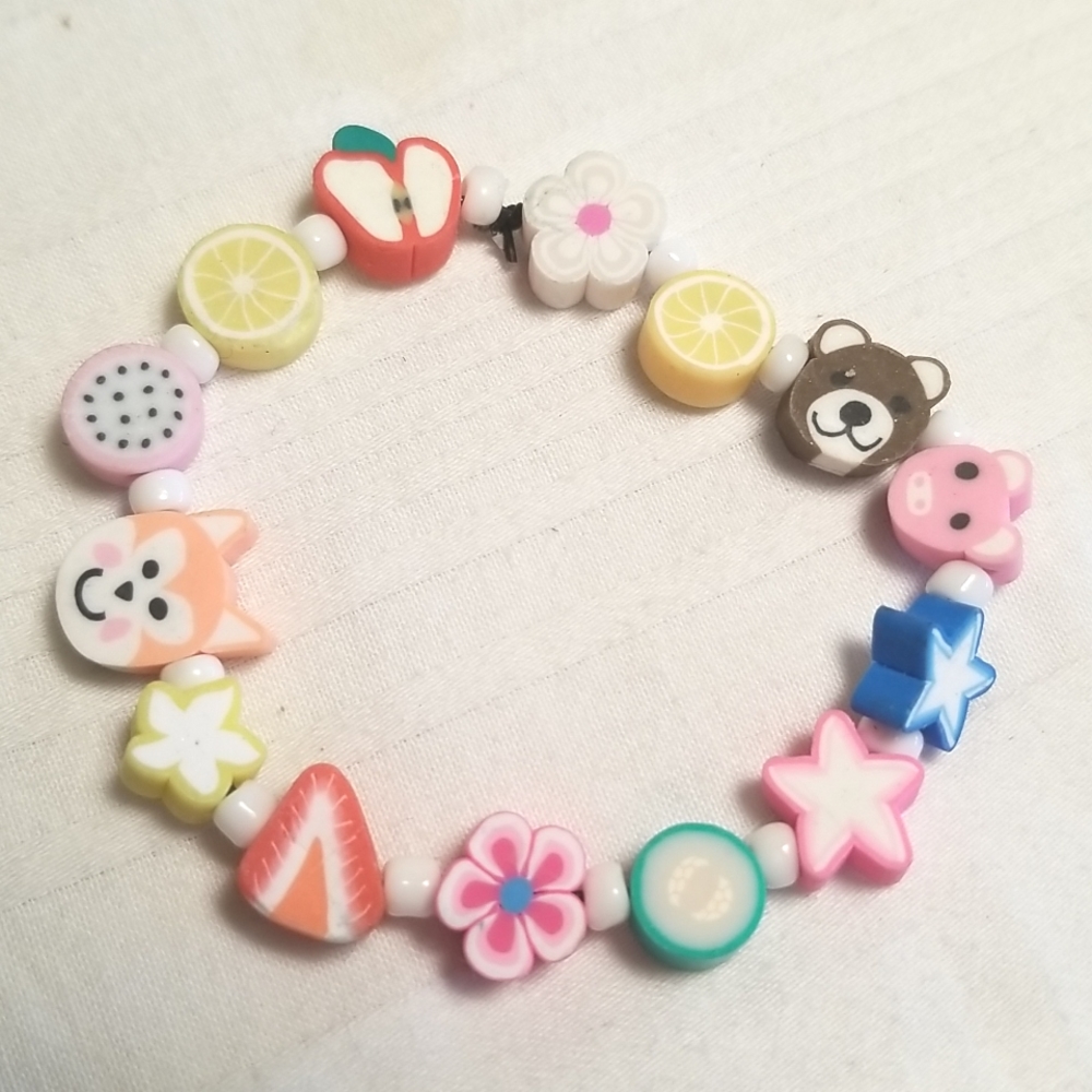 Girls Fruit Animals Stretch Bracelet